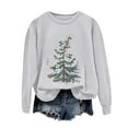 thumbnail image 6 of UngA Women's Christmas Sweatshirts Xmas Women Drop Shoulder Sweatshirt Long Sleeve Pullover Tops Sweatshirt Women (Light Gray,M), 6 of 6