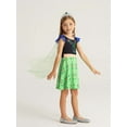 thumbnail image 3 of Girls Dress With Cape Princess Christmas Birthday Party Cosplay Costume Toddler Ruffle Sleeve Fancy Outfit Gift, 3 of 8