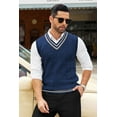 thumbnail image 4 of COOFANDY Men's Vest Sweaters Casual Sleeveless V-Neck Pullover Sweater Striped Cable Knit Sweater Vest, 4 of 9