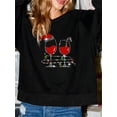 thumbnail image 3 of Nygoyerh Women Cute Sweatshirts Loose Pullover Rhinestone Wine Glass Print T-shirts Long Sleeve Pullovers Casual Tops Fall Workout Tops, 3 of 7