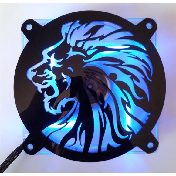 Inspired Laser Design Custom Acrylic Lion Head Computer Fan Grill 200mm