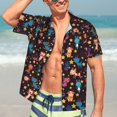 thumbnail image 7 of Honeii Cute Animals Print Men’s Hawaiian Shirt,Classic Button-Down Short Sleeve Shirt, for Beach, Vacation, and Outdoor Activities,Large, 7 of 7