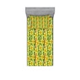 thumbnail image 2 of Daffodil Bedding Set with Sheet & Covers, Modern Daffodils Illustration Striped Setting Vitality Inner Focus Herbal Theme, Printed Bedroom Decor 2 Shams, 4 Sizes, Green Yellow, by Ambesonne, 2 of 3