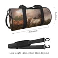 thumbnail image 4 of Fotbe Three Horses Oil Painting Pattern Foldable Sports Gym Bag with Wet Dry Pocket, Ultralight Travel Bag, Large Capacity Duffel Bag, Splash Proof Carry on Bag, Overnight Bag, Weekender Bag, 4 of 8