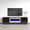 Black, variant on Shu WH-EF Fireplace TV Stand for TVs up to 80", Modern High Gloss 71" Entertainment Center, Electric Fireplace TV Media Console with Storage Cabinets
