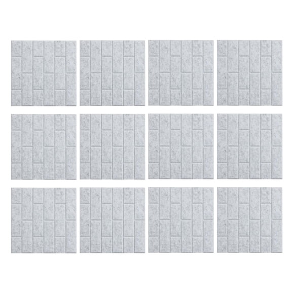 7829 12Pcs Acoustic Wall Panels Brick Pattern Peels and Stick Sound Absorbing Panel