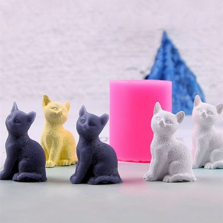 3d Petit Chat Bougie Moule Moule De Savon Moule Chocolat Moule Diy Savon Moules De Decoration De Gateau Outils Walmart Canada