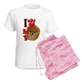 thumbnail image 6 of CafePress - I Love My Pomeranian Women's Light Pajamas - Women's Short Sleeve Print T-Shirt and Pants Light Cotton Pajama Set, 6 of 7