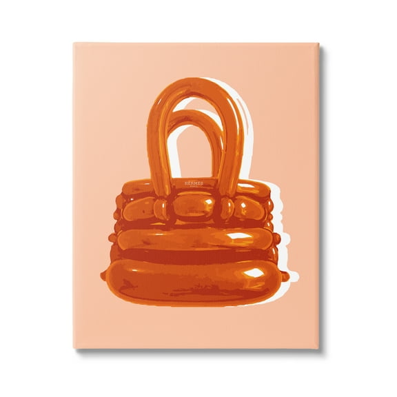 Stupell Industries Orange Modern Purse Abstract Painting Gallery Wrapped Canvas Print Wall Art, 16 x 20