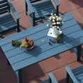 thumbnail image 5 of KINGYES All Weather Outdoor Dining Table with Umbrella Hole, HDPE Rectangular Patio Table for Backyard, Garden, Porch, Deck, Navy, 5 of 9