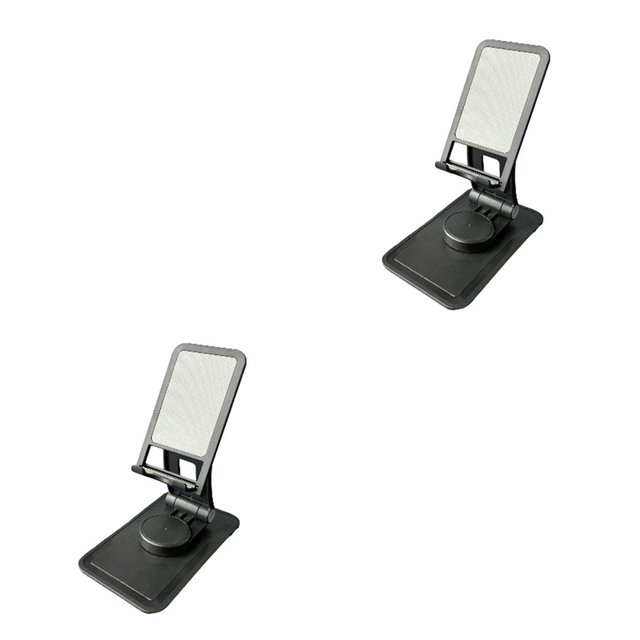 Seitruly Soporte para teléfono celular de altura Soporte para tableta Soporte de escritorio estable perezoso giratorio de 360 Negro 2piezas