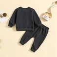 thumbnail image 5 of AJZIOJIRO Baby Toddler Autumn Long Sleeve Sweatshirt Pants Outfit Set 2 Piece Solid Sweatshirts Tops Casual Drawstring Pants Outfits for Boys Girls 1M-3Y, 5 of 9