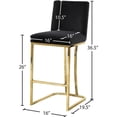thumbnail image 7 of Meridian Furniture Heidi 26"H Velvet Counter Stool in Black, 7 of 7