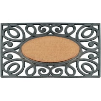 A1HC Natural Coir and Rubber Door Mat, 38x23, Thick Durable Doormats for Indoor Outdoor Entrance, Heavy Duty, Low Profile Door Mat, Easy to Clean, Long Lasting, Front Porch Entry Rug, Black Finish