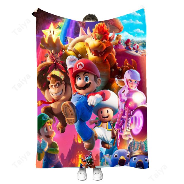 Venta caliente diseño de moda mexicano Super Mario Bad Bunny BICHOTA manta de franela de sublimación Karol G manta de viaje