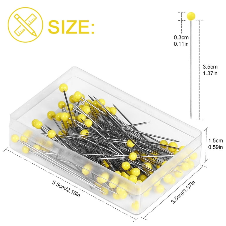 Yosawa 800 Pcs Sewing Pins Straight Pins with Colored Ball Plastic Heads  for Fabric, Jewelry DIY, Craft and Sewing （38mm/Colour）
