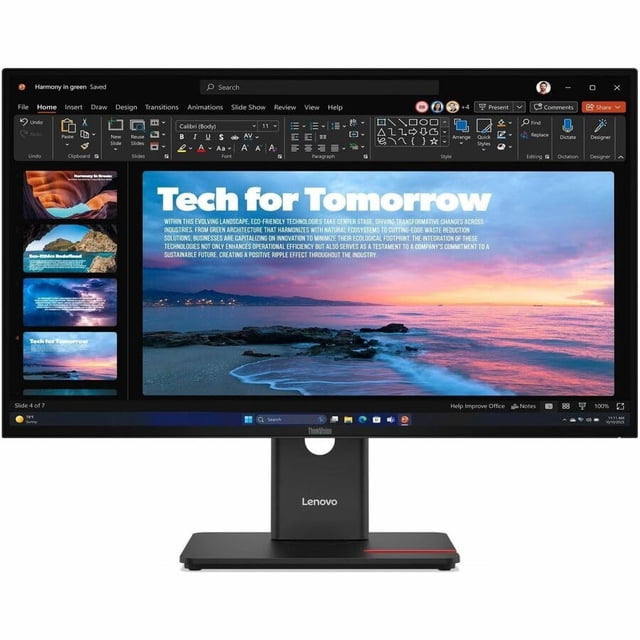 Open Box - Lenovo ThinkVision T27QD-40 27" Class WQHD LED Monitor - 16:9 - Eclipse Black