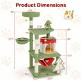 thumbnail image 3 of Demi Bonn 52" Christmas Decor Cat Tree Tower for Indoor Cats, Multi-Level Cat Climbing Tower with Cat Condos, Top Perches, Hammock, Green, 3 of 7