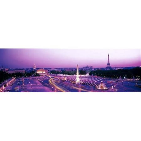 Dusk Place de la Concorde Paris France Poster (Best Place To Print Panoramic Photos)