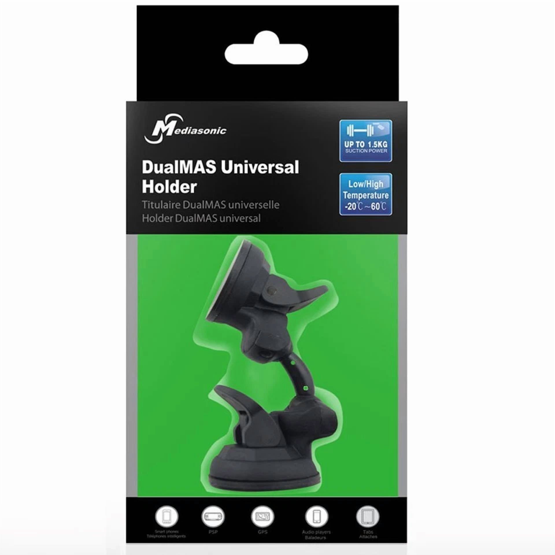 BUTTERFLY- Mediasonic Dual Suction 360 Degree Mount Stand Holder For Phone Tablet Ebook