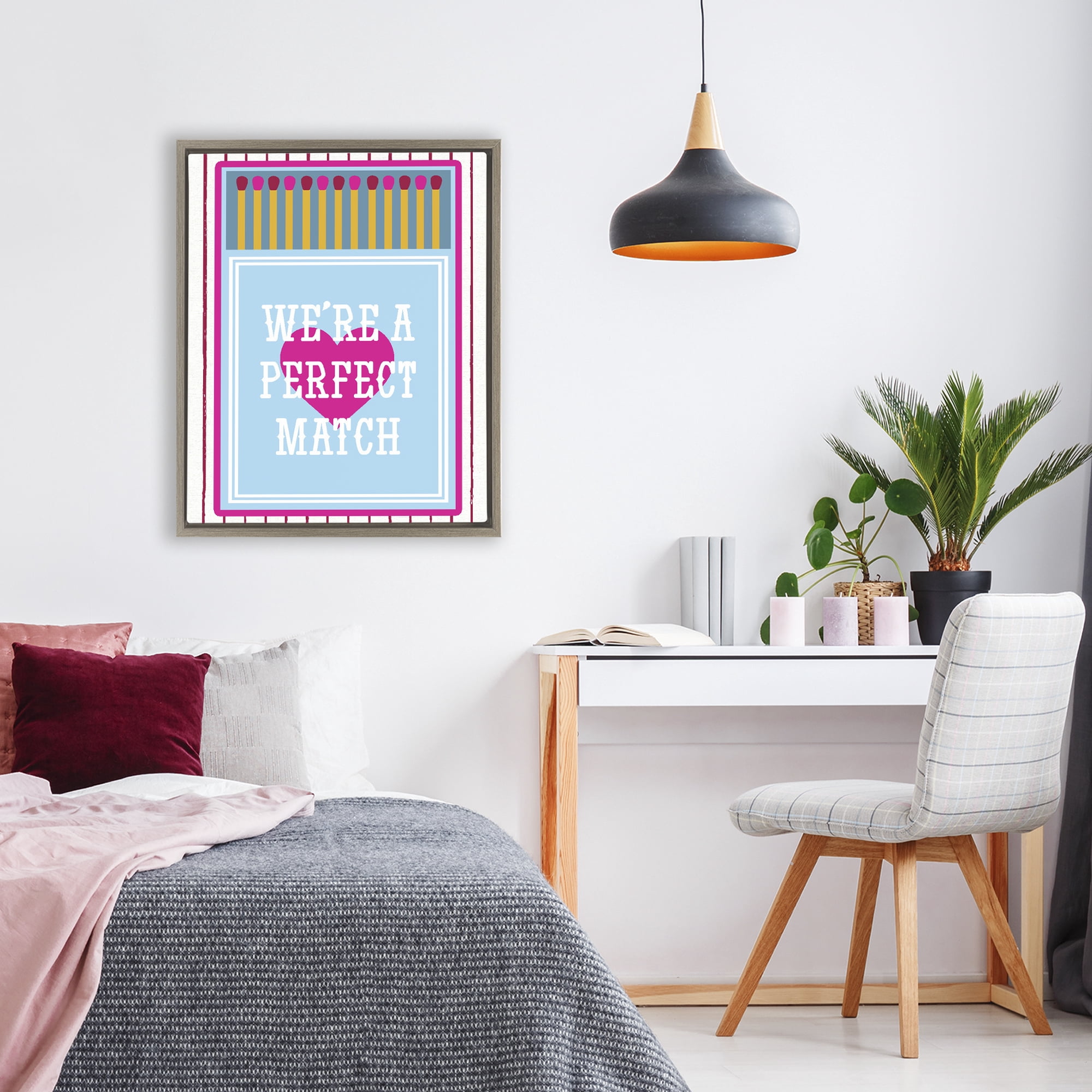 Stupell Industries We're A Perfect Match Brown Framed Floater Canvas Wall Art, design by Lil' Rue