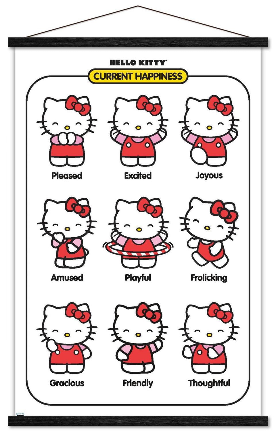 Hello Kitty - Current Happiness Wall Poster, 22.375" x 34"