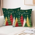 thumbnail image 3 of Green Christmas Pillow Covers 18 x 18 Inch Set of 2 Colorful Christmas Trees Gold Snowflake Throw Pillow Covers Xmas Winter Holiday Decorative Pillow Covers Cushion Cases for Sofa Couch, 3 of 6