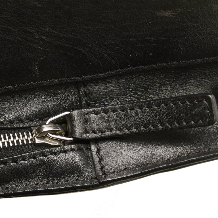 Pre-Owned Authenticated Chanel Uniform Belt Bag Calf Leather Black Women  (Good) 