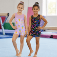 thumbnail image 3 of Aideaone Girls Gymnastics Leotards 2 Pack Sleeveless Rhinestone Biketards Sparkle Printed Dance Unitard Ballet Training Bodysuit for Little Girls 4-10Y, 3 of 8