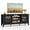Black, variant on Costway TV Stand for TVs up to 65" with 3-Position Adjustable Shelves Tempered Glass Doors Black