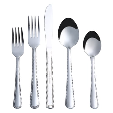 Mainstays 49-Piece Stainless Steel Flatware Set with Tray Organizer, Service for 8