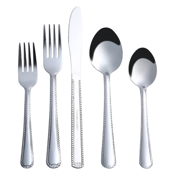 Mainstays 49-Piece Stainless Steel Flatware Set with Tray Organizer, Service for 8