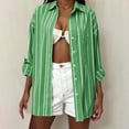 thumbnail image 2 of Horkkom Striped Shirt Women Long Sleeve Button Down Shirts Fall Casual Loose Work Tops with Pocket L, 2 of 10
