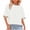 White, variant on Staron Women's Short Sleeve Tops Casual Color Block Printed Round Neck Loose Comfy Fashion T-Shirt, Brown M