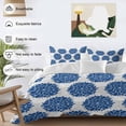 thumbnail image 3 of 3 Piece Dahlia Flower Duvet Cover Set Queen Size, Microfiber Comforter/Quilt Cover with Corner Ties and 2 Pillowcases, Farmhouse Botanical Blue Grey Floral All Season Soft Bedding with Zipper Closure, 3 of 8