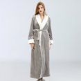thumbnail image 2 of Unisex Long Toba Albornoz Salón Invierno Otoño Casual Casual Camino Campo de dormir Ropa de dormir Piel transpirable Elástico Casa de la Casa Grey XL Inevent HA011311-09, 2 of 7
