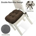 thumbnail image 3 of Shinnwa Chair Cushions 3.5" Thick Tufted Memory Foam Kitchen Chair Cushions Set of 4 Dual-layer Indoor Seat Cushions, 16.5" X 16.5", Non-Slip, Dark Brown, 3 of 6