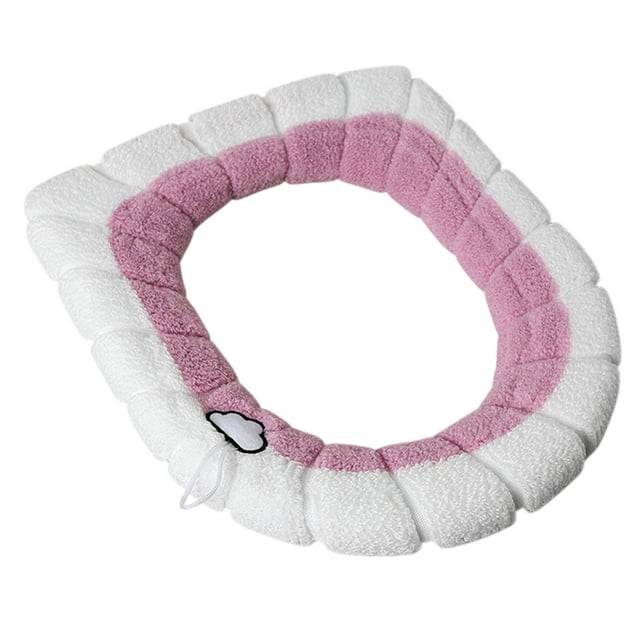 Funda universal acolchonada para asiento de inodoro | Almohadilla tejida lavable para invierno con asa | Alta elasticidad y cobertura completa para inodoros redondos, en U y rectangulares | Amigable
