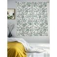 thumbnail image 2 of Farmhouse Sheer Curtains for Living Room Bedroom Teal Blue Green Vintage Flower Leaf Plant Sheer Curtains 63 Inch Long 2 Panels Set Light Filtering Curtain Window Treatments Drapes for Dining Room, 2 of 6