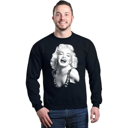 Shop4Ever Men's Marilyn Starlet Blonde Bombshell Crewneck (Blonde Best Friend Sweatshirt)
