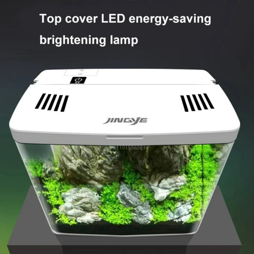 1.3 Gal Aquarium Fish Tank No Water Change Self-circulating Ecological Fish Tank with Slient Pump Led Lamp