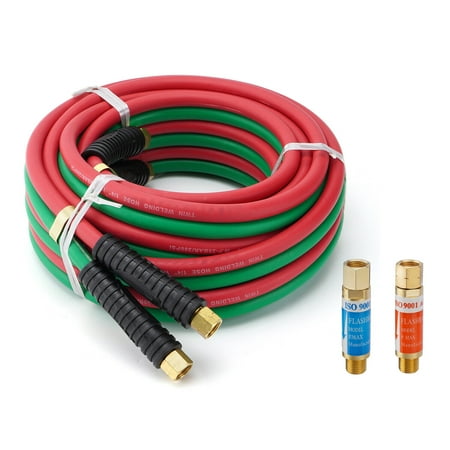 

Oxygen Acetylene Hose 1/4 ×50Ft 9/16 -18 B fittings & Flashback Arrestors Kit