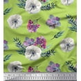thumbnail image 1 of Soimoi Velvet Fabric Leaves,Succulent & Anemone Flower Print Sewing Fabric Yard 58 Inch Wide, 1 of 3