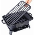 thumbnail image 5 of Cast Iron Hibachi Grill – Portable Charcoal BBQ for Outdoor Cooking, Durable Tabletop Skillet, Compact Camping Charcoal Cooker for Tailgating, Picnics & Hunting (Rectangle), 5 of 18