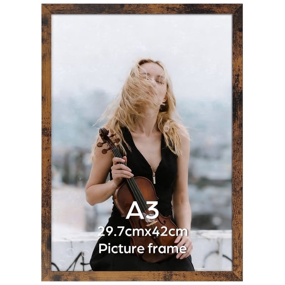 A3 Picture Frame (29.7 x 42 cm) Single Pack, Vintage Style, Perfect for Hanging on Walls in Living Rooms, Bedrooms, Offices, or Hallways.