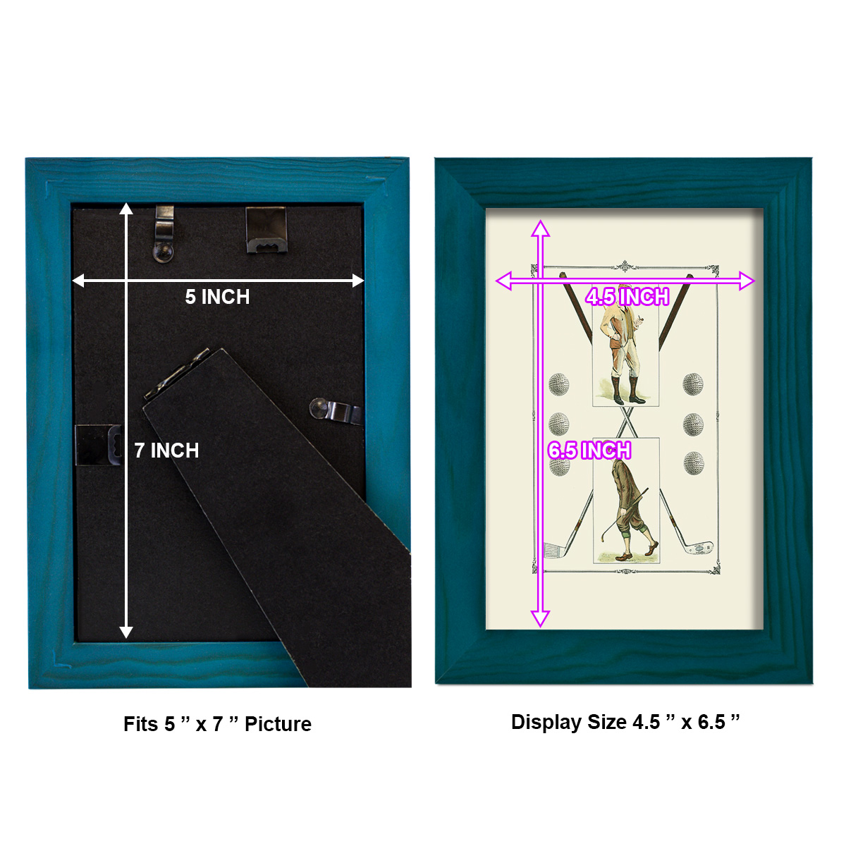 Golfers: H. Hutchinson & John Ball -Framed Print w/glass-Ocean Blue