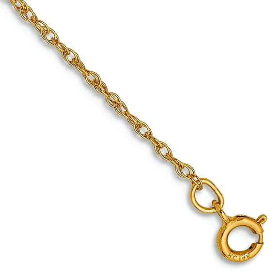 14k Gold .8mm Light-baby Rope Chain Bracelet 6 Inch Link Bracelet - .4 Grams
