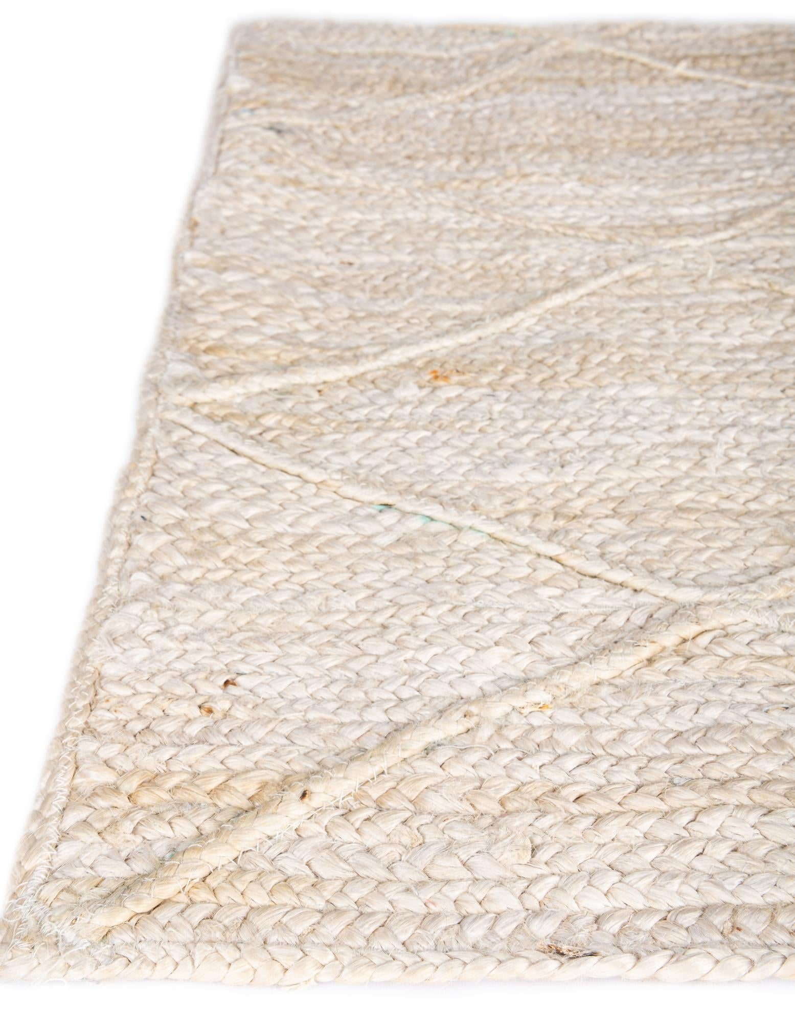Unique Loom Braided Jute Collection Area Rug - Trellis (2' 2" x 8' 2" Runner Ivory)