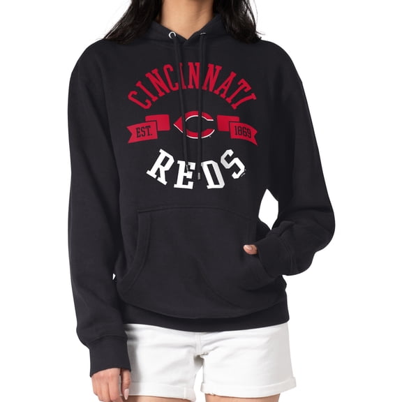 Women's G-III 4Her by Carl Banks Black Cincinnati Reds City Graphic Pullover Hoodie
