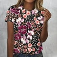 thumbnail image 2 of Birdeem Blouses pour Femmes Mode Imprimé Hauts Manches Courtes Blouse Col Rond T-Shirt Hauts, 2 of 12